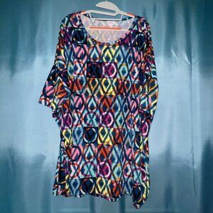 LuLaRoe Shirt Colorful Pink Red Teal Navy Yellow 3X